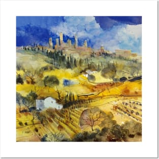 Tuscan landscape - San Gimignano Posters and Art